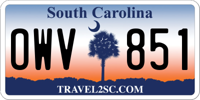 SC license plate OWV851