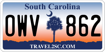 SC license plate OWV862