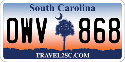 SC license plate OWV868