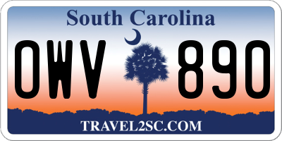 SC license plate OWV890