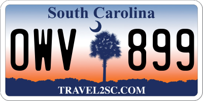 SC license plate OWV899
