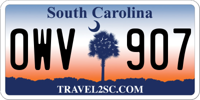 SC license plate OWV907