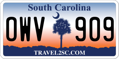 SC license plate OWV909