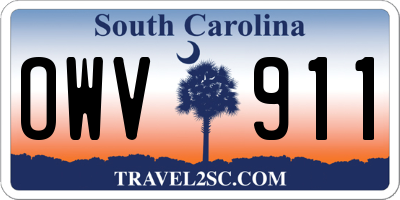 SC license plate OWV911