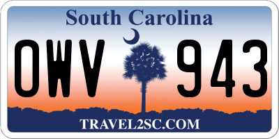 SC license plate OWV943