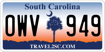 SC license plate OWV949