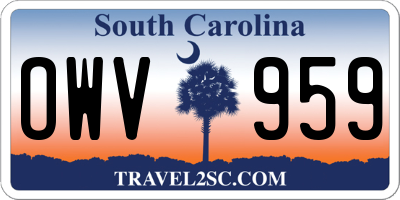 SC license plate OWV959