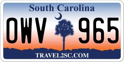 SC license plate OWV965