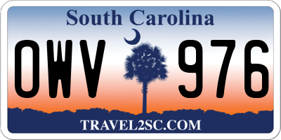 SC license plate OWV976