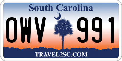 SC license plate OWV991