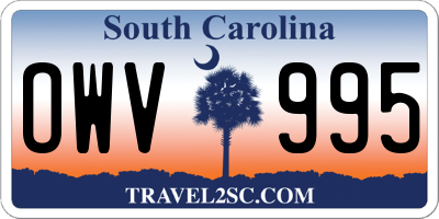SC license plate OWV995