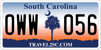 SC license plate OWW056