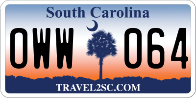 SC license plate OWW064