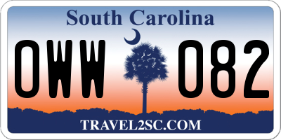 SC license plate OWW082