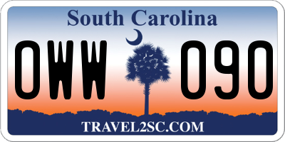 SC license plate OWW090