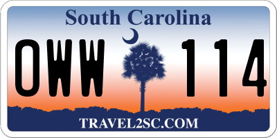 SC license plate OWW114