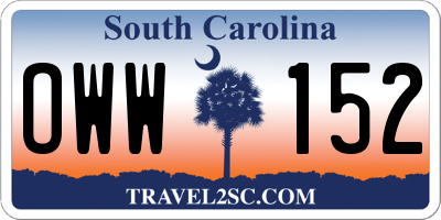 SC license plate OWW152