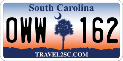 SC license plate OWW162
