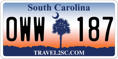 SC license plate OWW187