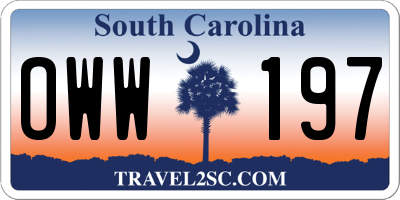 SC license plate OWW197