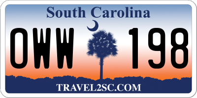 SC license plate OWW198