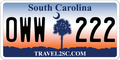 SC license plate OWW222
