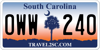 SC license plate OWW240