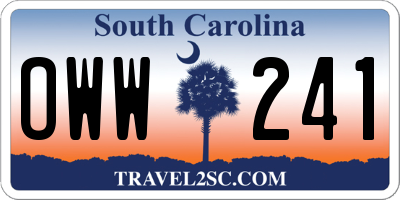 SC license plate OWW241