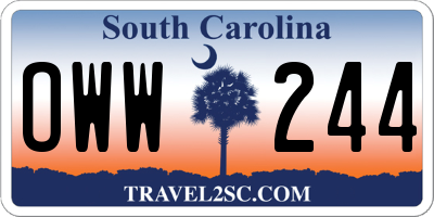 SC license plate OWW244