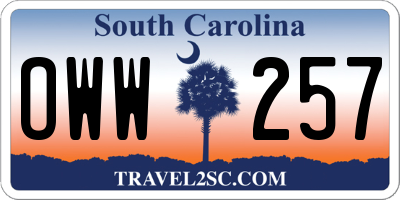 SC license plate OWW257