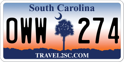 SC license plate OWW274