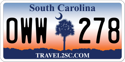 SC license plate OWW278