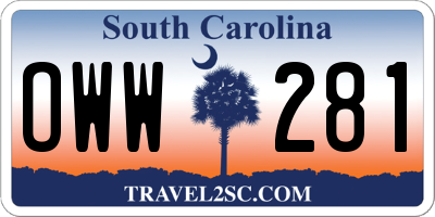 SC license plate OWW281