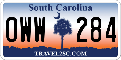 SC license plate OWW284
