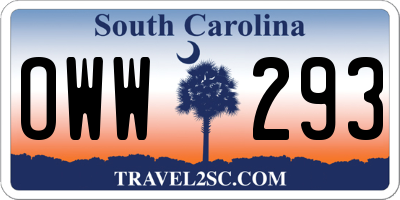 SC license plate OWW293
