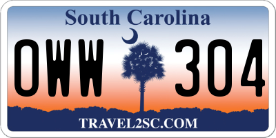 SC license plate OWW304