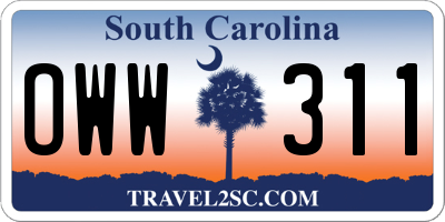 SC license plate OWW311