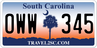 SC license plate OWW345