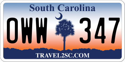 SC license plate OWW347