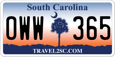 SC license plate OWW365