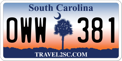 SC license plate OWW381