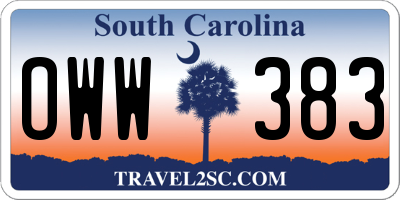 SC license plate OWW383