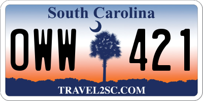 SC license plate OWW421