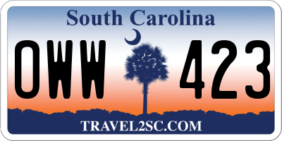 SC license plate OWW423