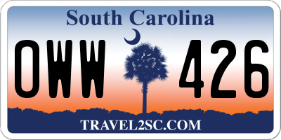 SC license plate OWW426