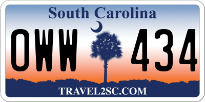 SC license plate OWW434