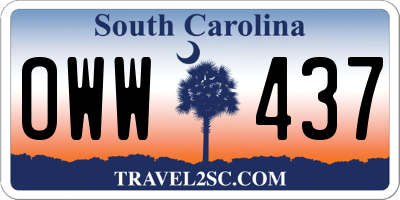 SC license plate OWW437