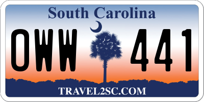 SC license plate OWW441