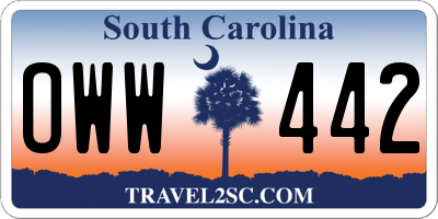 SC license plate OWW442