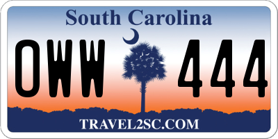 SC license plate OWW444